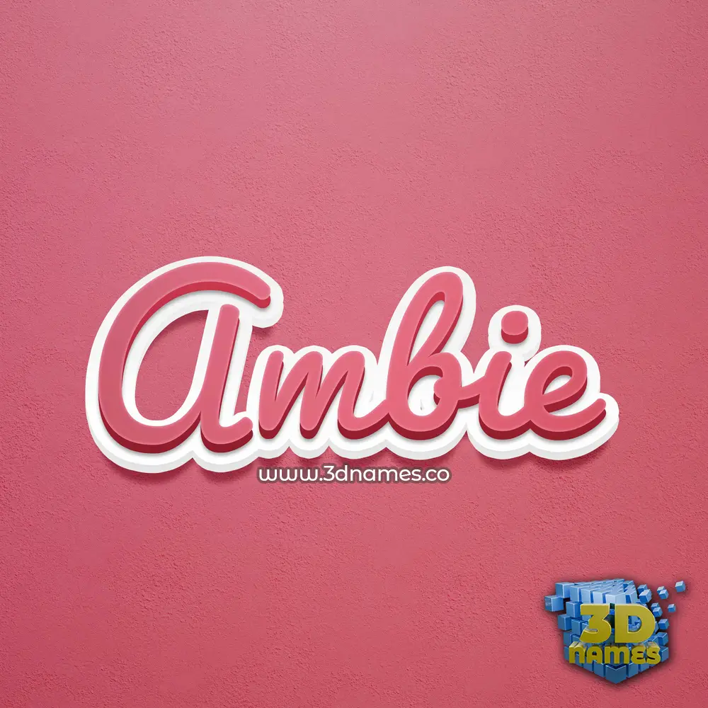 ambie in Red Scribble style - 3D name wallpaper