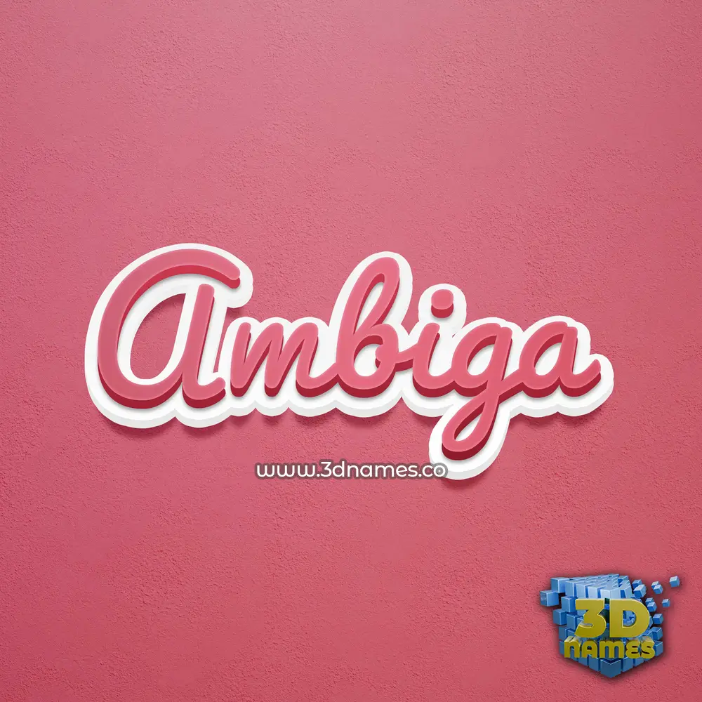 ambiga in Red Scribble style - 3D name wallpaper