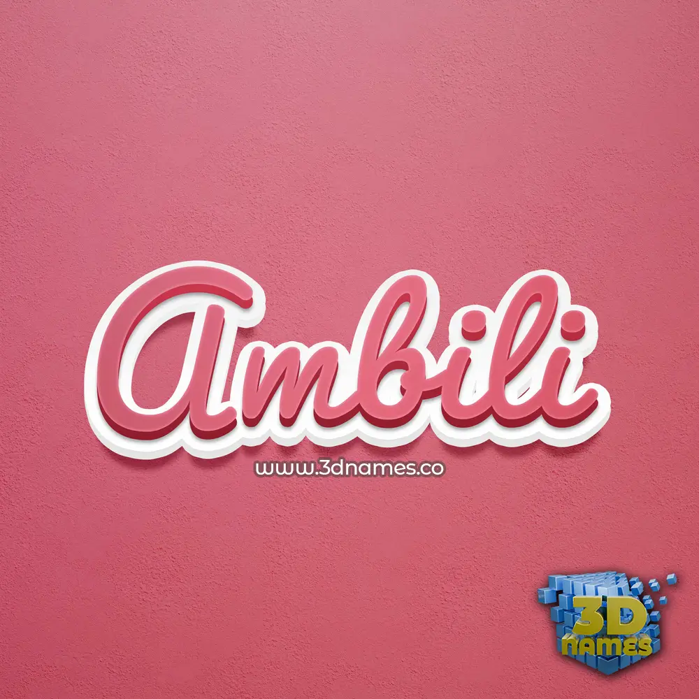 ambili in Red Scribble style - 3D name wallpaper