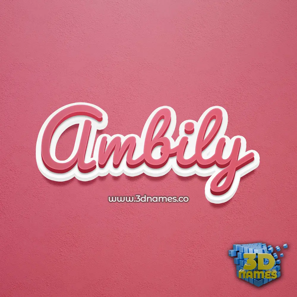 ambily in Red Scribble style - 3D name wallpaper