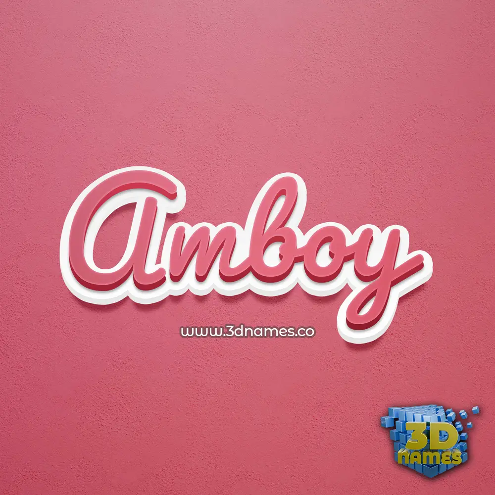amboy in Red Scribble style - 3D name wallpaper