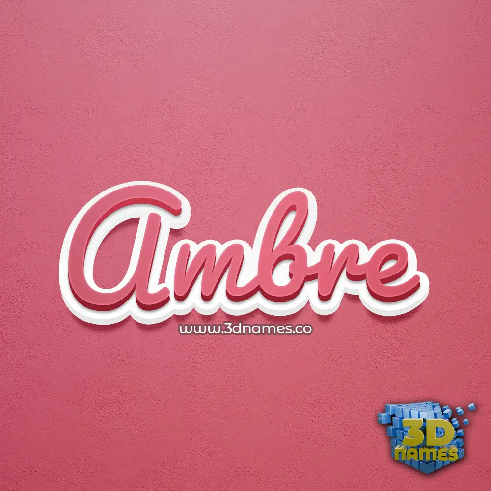 ambre in Red Scribble style - 3D name wallpaper