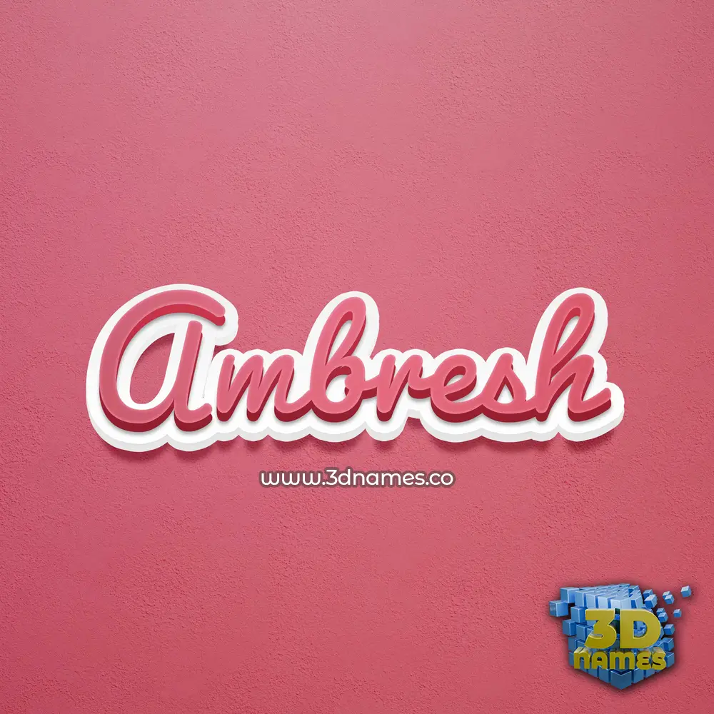 ambresh in Red Scribble style - 3D name wallpaper