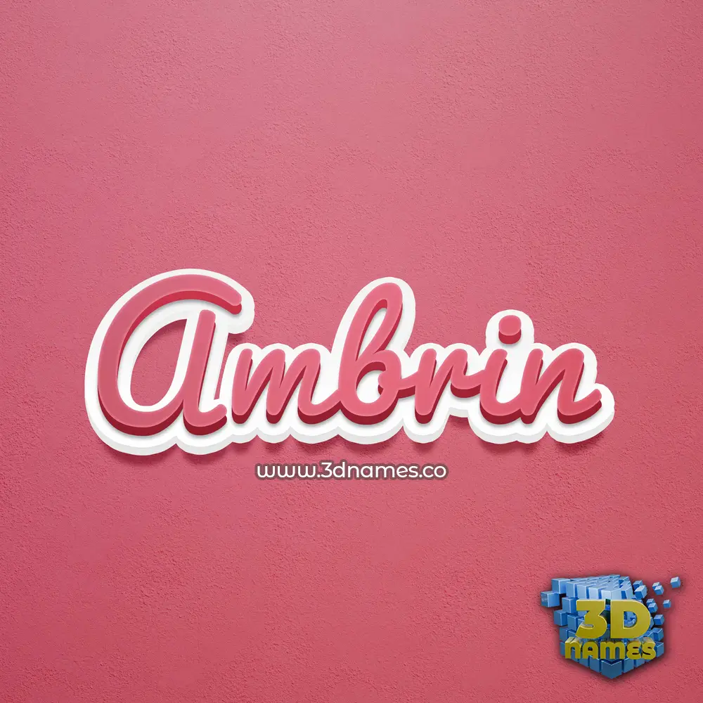 ambrin in Red Scribble style - 3D name wallpaper