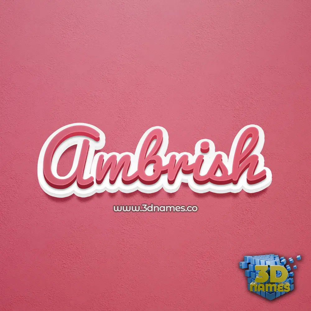 ambrish in Red Scribble style - 3D name wallpaper