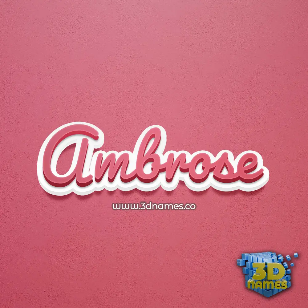 ambrose in Red Scribble style - 3D name wallpaper