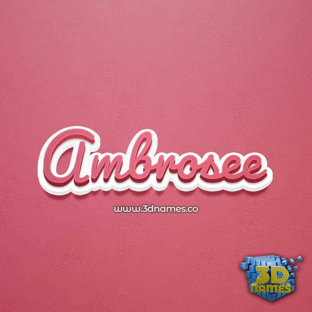 ambrosee in Red Scribble style - 3D name wallpaper