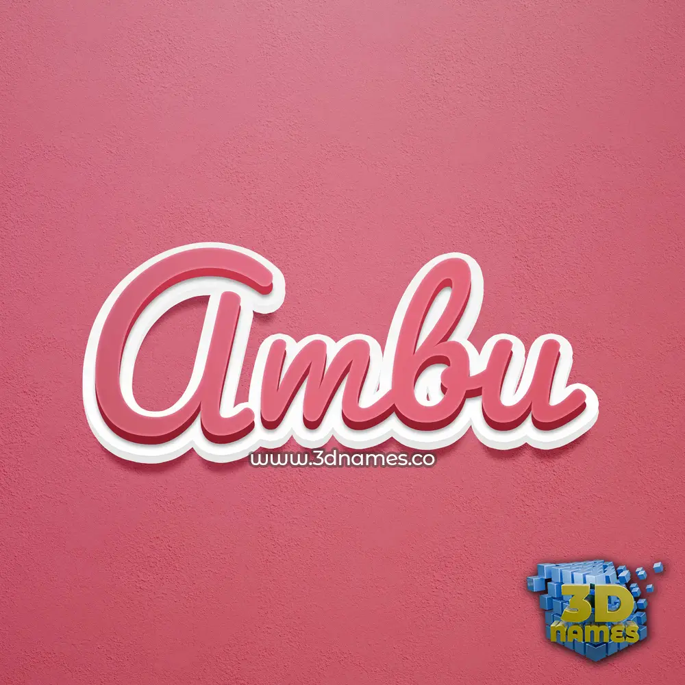 ambu in Red Scribble style - 3D name wallpaper