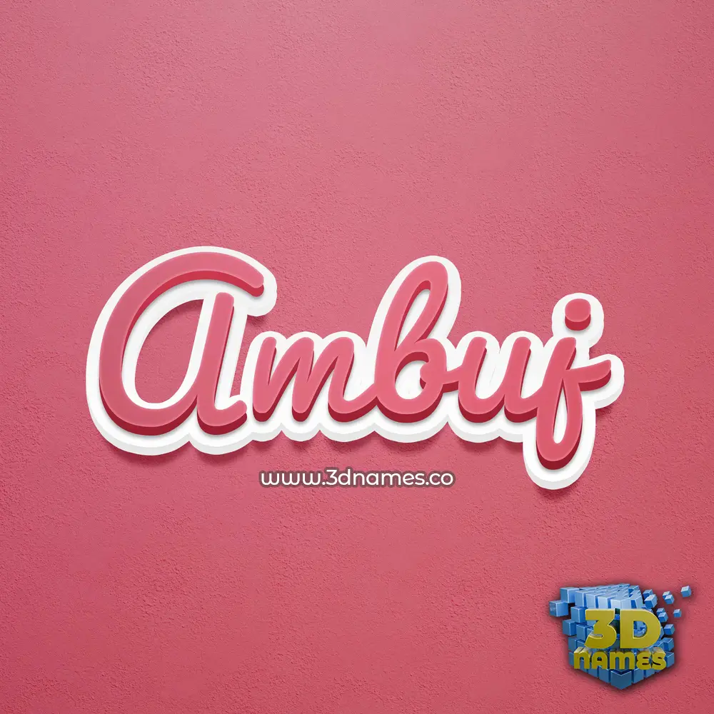 ambuj in Red Scribble style - 3D name wallpaper
