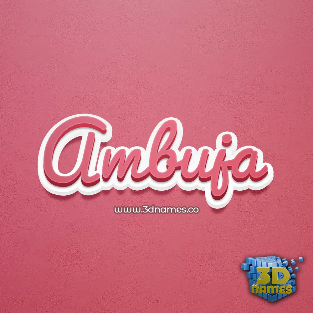 ambuja in Red Scribble style - 3D name wallpaper