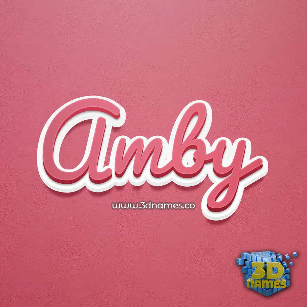 amby in Red Scribble style - 3D name wallpaper