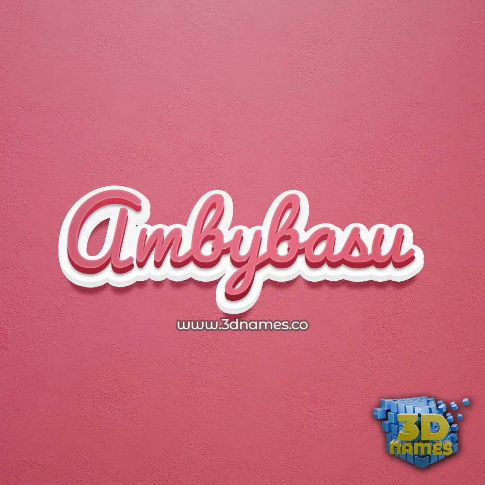 ambybasu in Red Scribble style - 3D name wallpaper