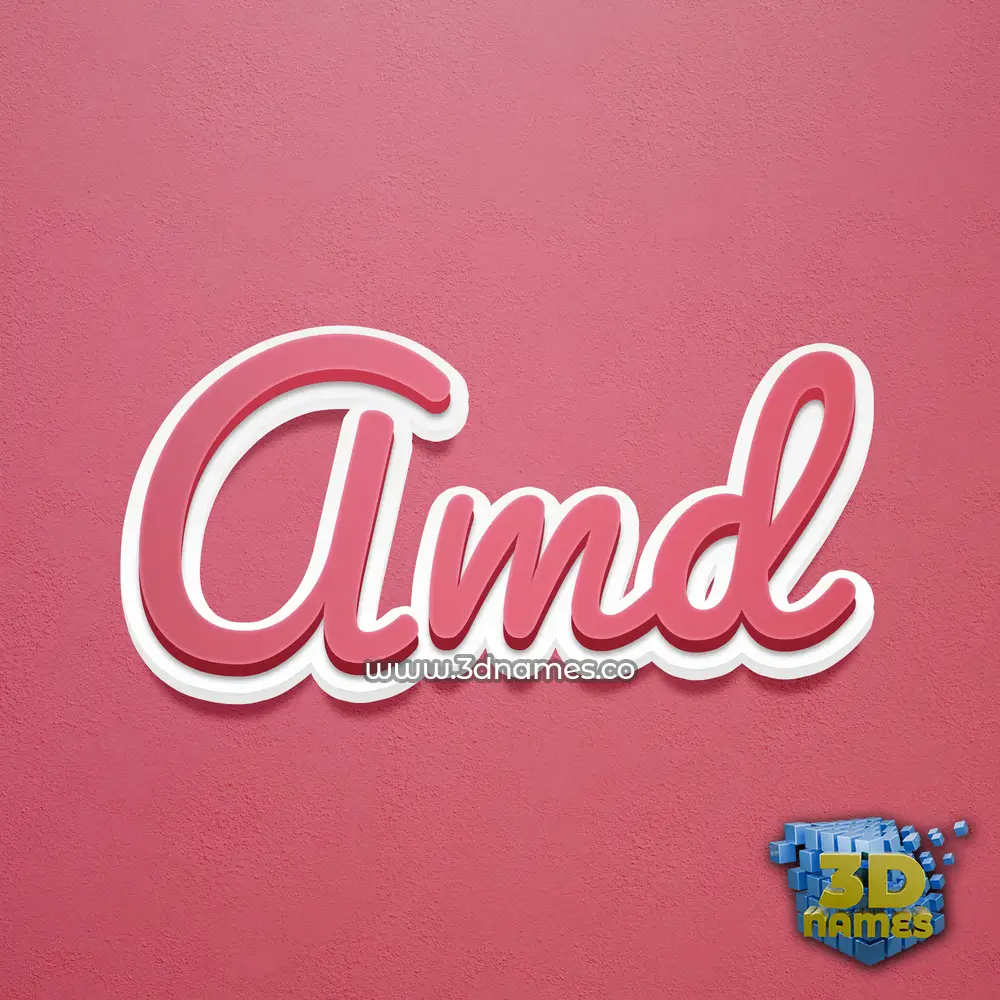 amd in Red Scribble style - 3D name wallpaper