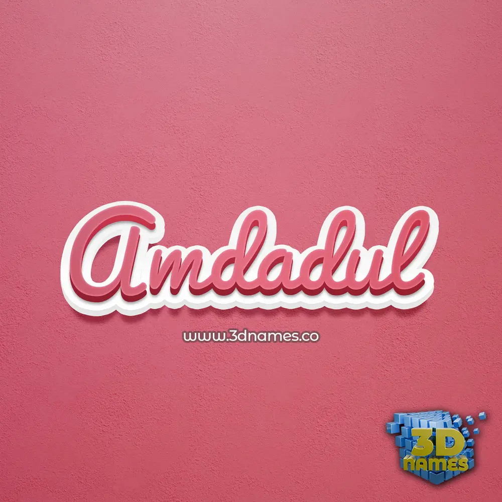 amdadul in Red Scribble style - 3D name wallpaper