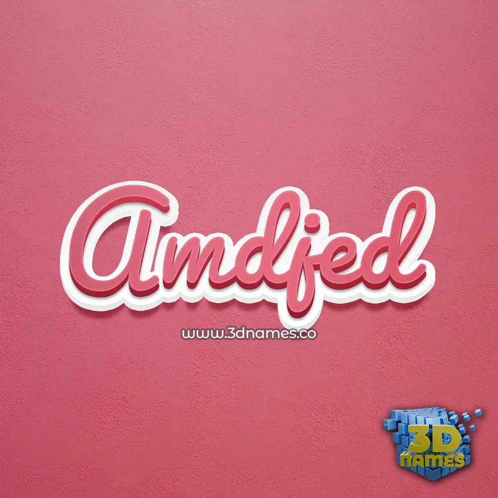amdjed in Red Scribble style - 3D name wallpaper
