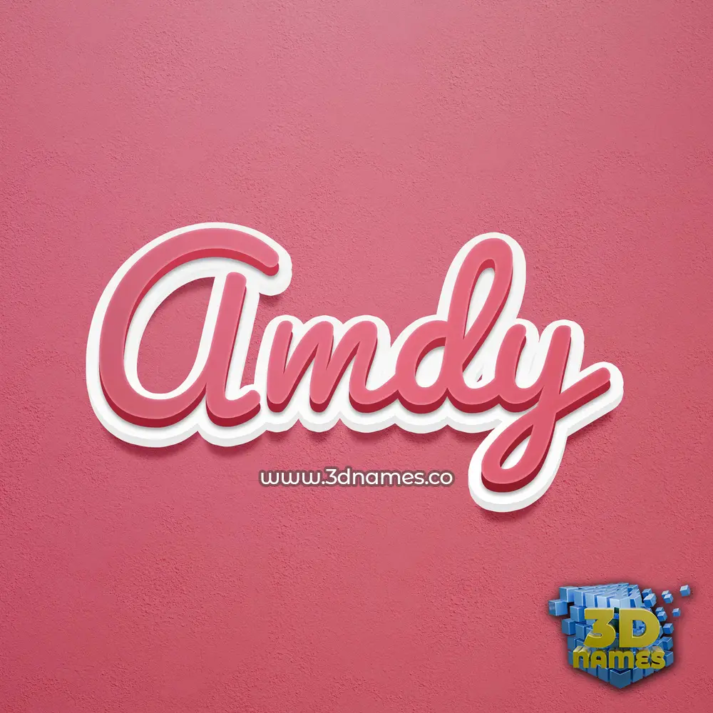 amdy in Red Scribble style - 3D name wallpaper