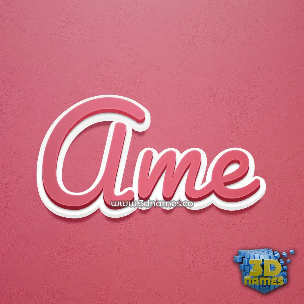 ame in Red Scribble style - 3D name wallpaper