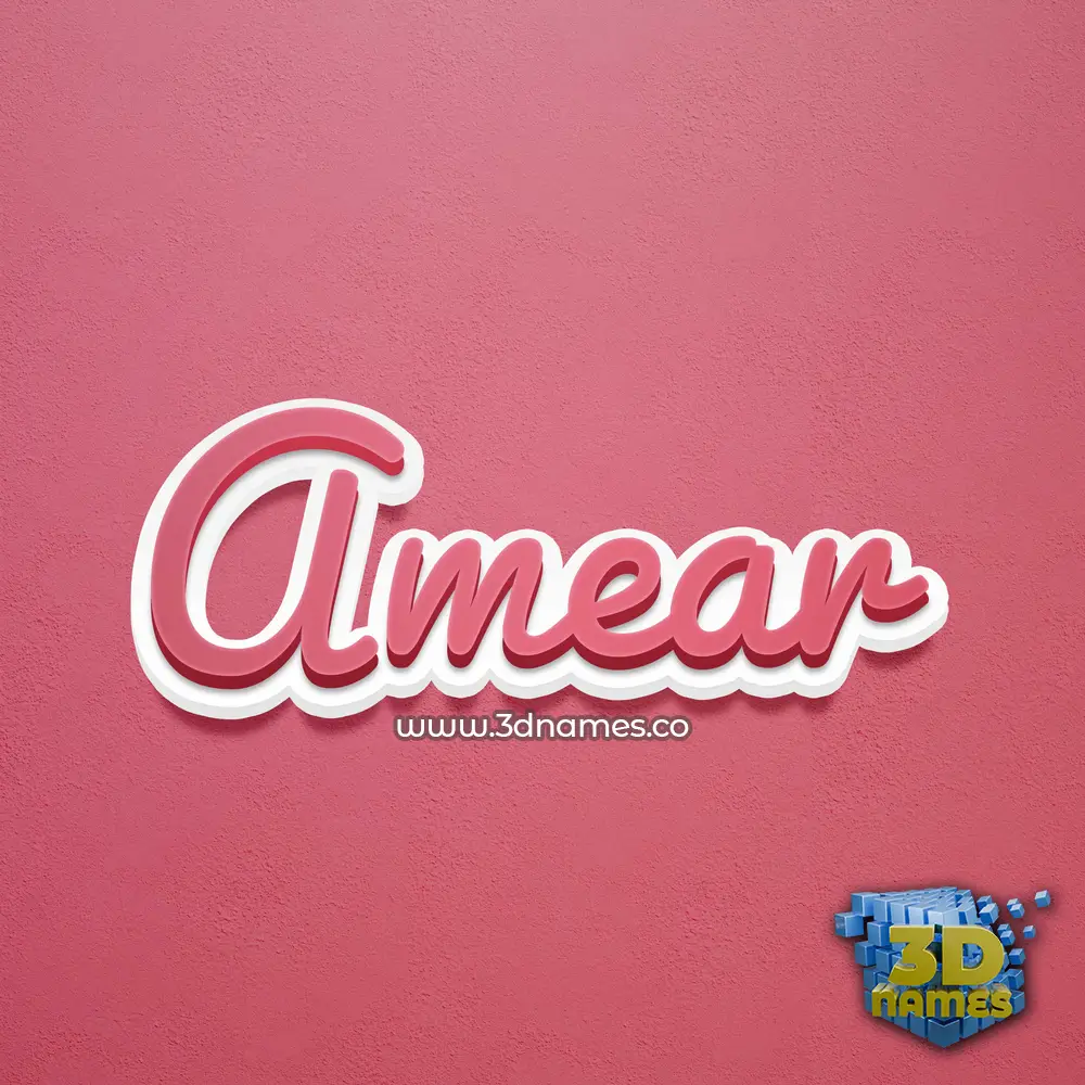 amear in Red Scribble style - 3D name wallpaper