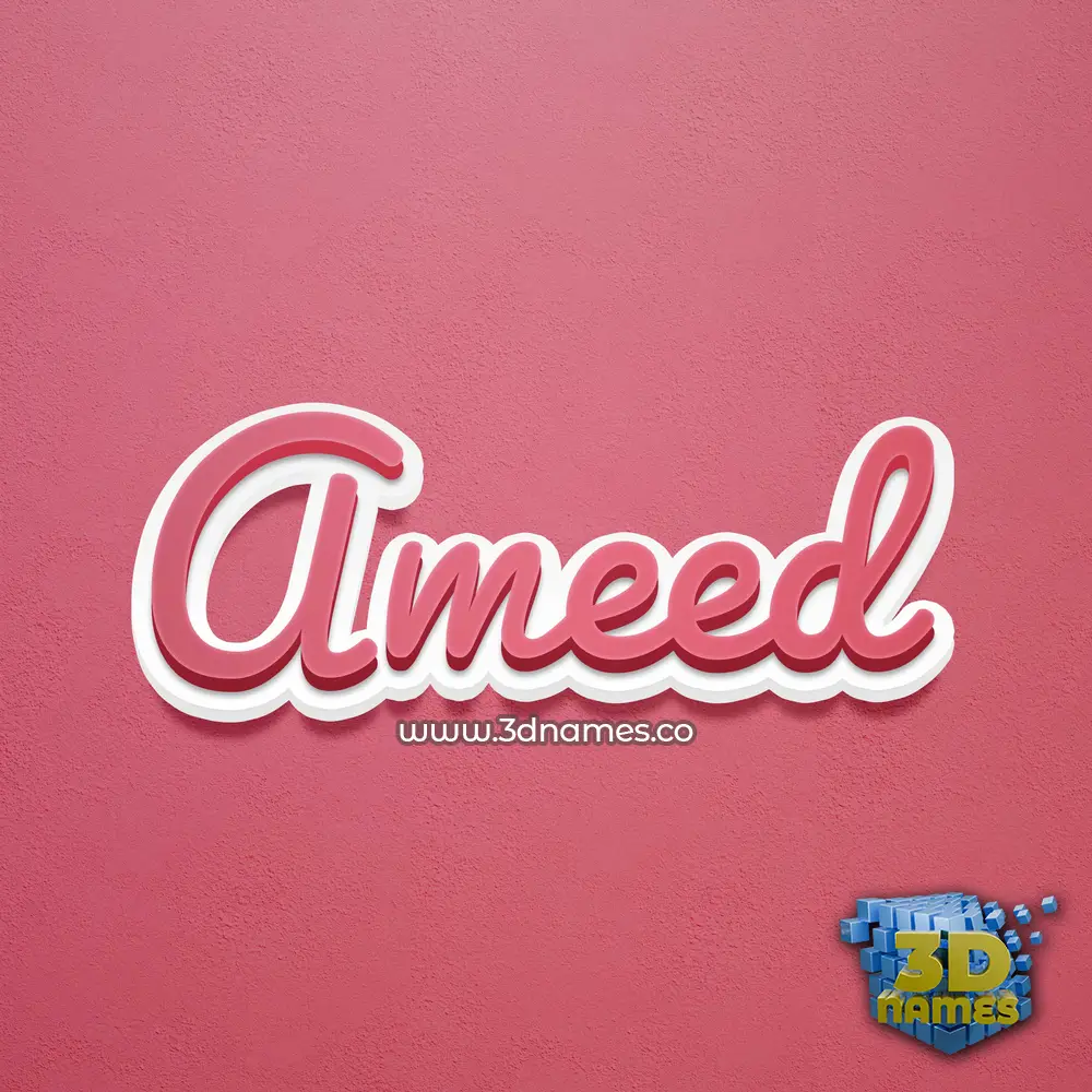 ameed in Red Scribble style - 3D name wallpaper