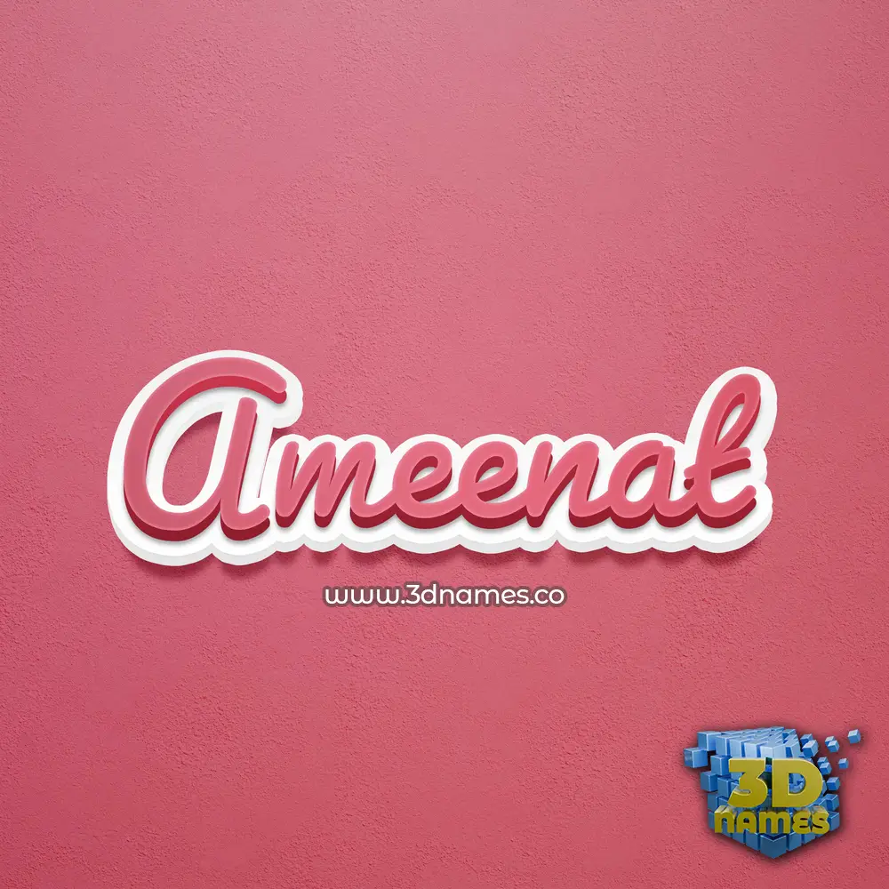 ameenat in Red Scribble style - 3D name wallpaper