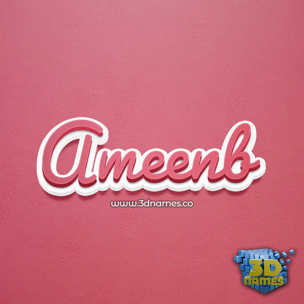ameenb in Red Scribble style - 3D name wallpaper