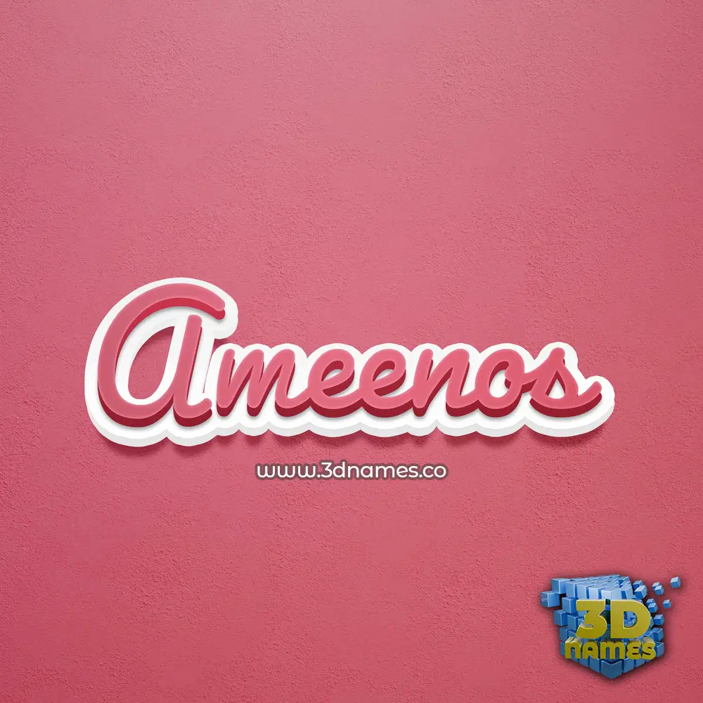 ameenos in Red Scribble style - 3D name wallpaper