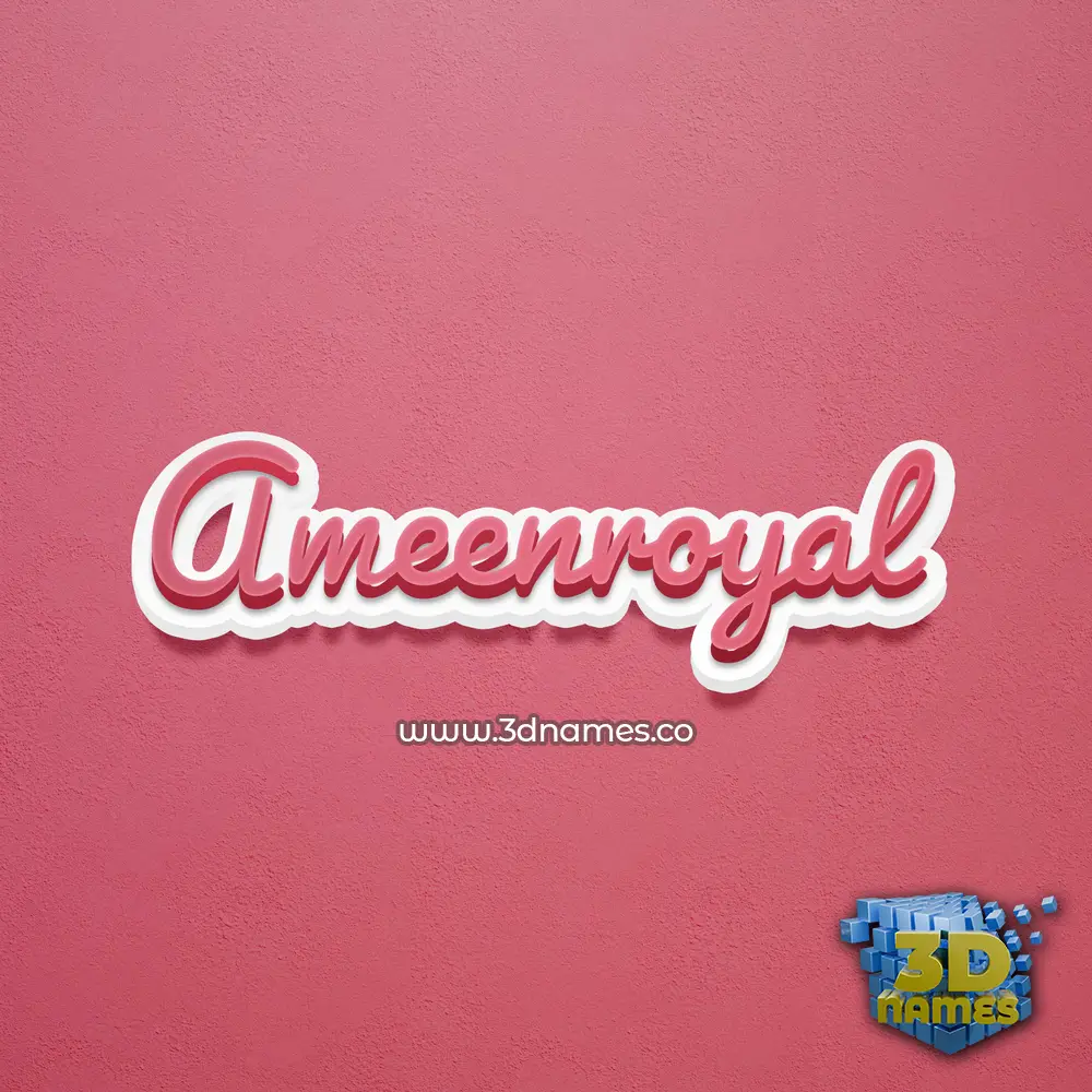 ameenroyal in Red Scribble style - 3D name wallpaper