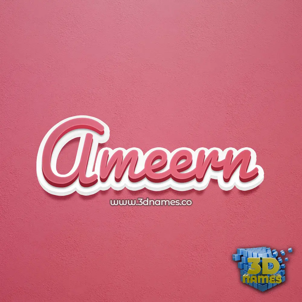 ameern in Red Scribble style - 3D name wallpaper