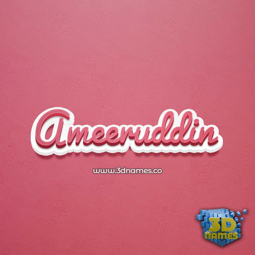 ameeruddin in Red Scribble style - 3D name wallpaper