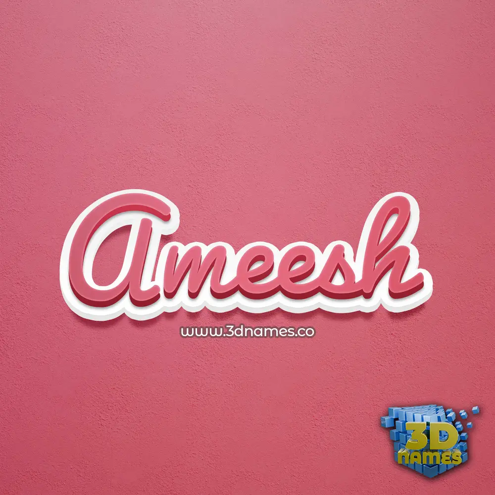 ameesh in Red Scribble style - 3D name wallpaper
