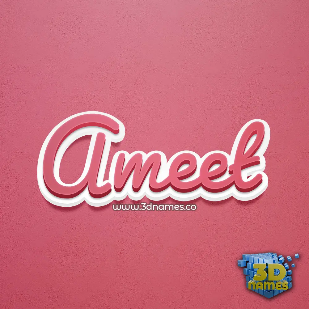 ameet in Red Scribble style - 3D name wallpaper