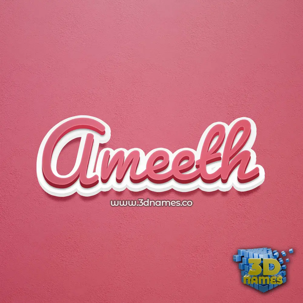 ameeth in Red Scribble style - 3D name wallpaper