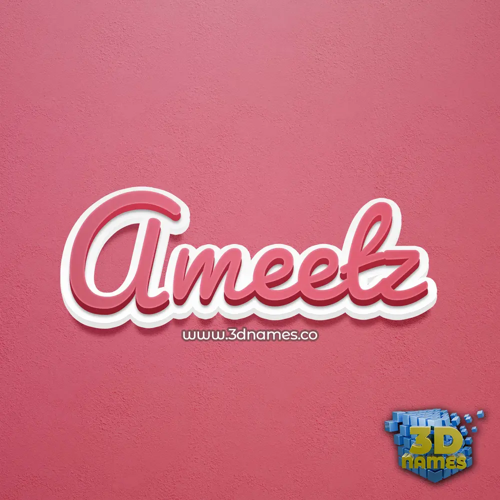 ameetz in Red Scribble style - 3D name wallpaper