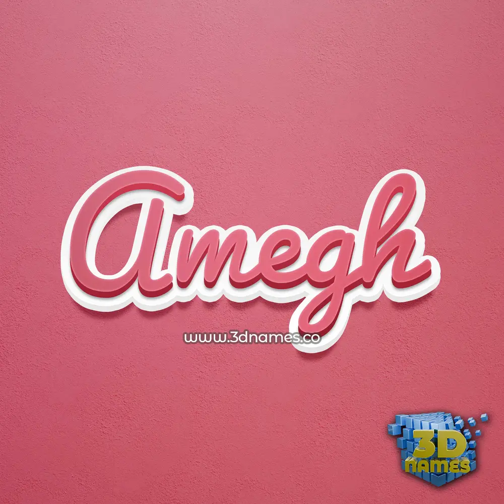 amegh in Red Scribble style - 3D name wallpaper