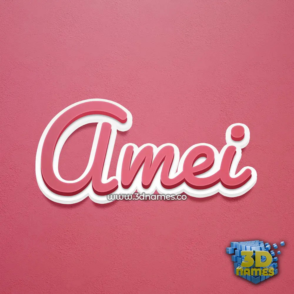 amei in Red Scribble style - 3D name wallpaper