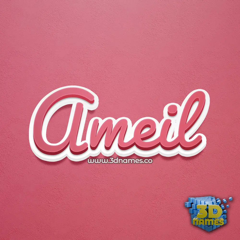 ameil in Red Scribble style - 3D name wallpaper