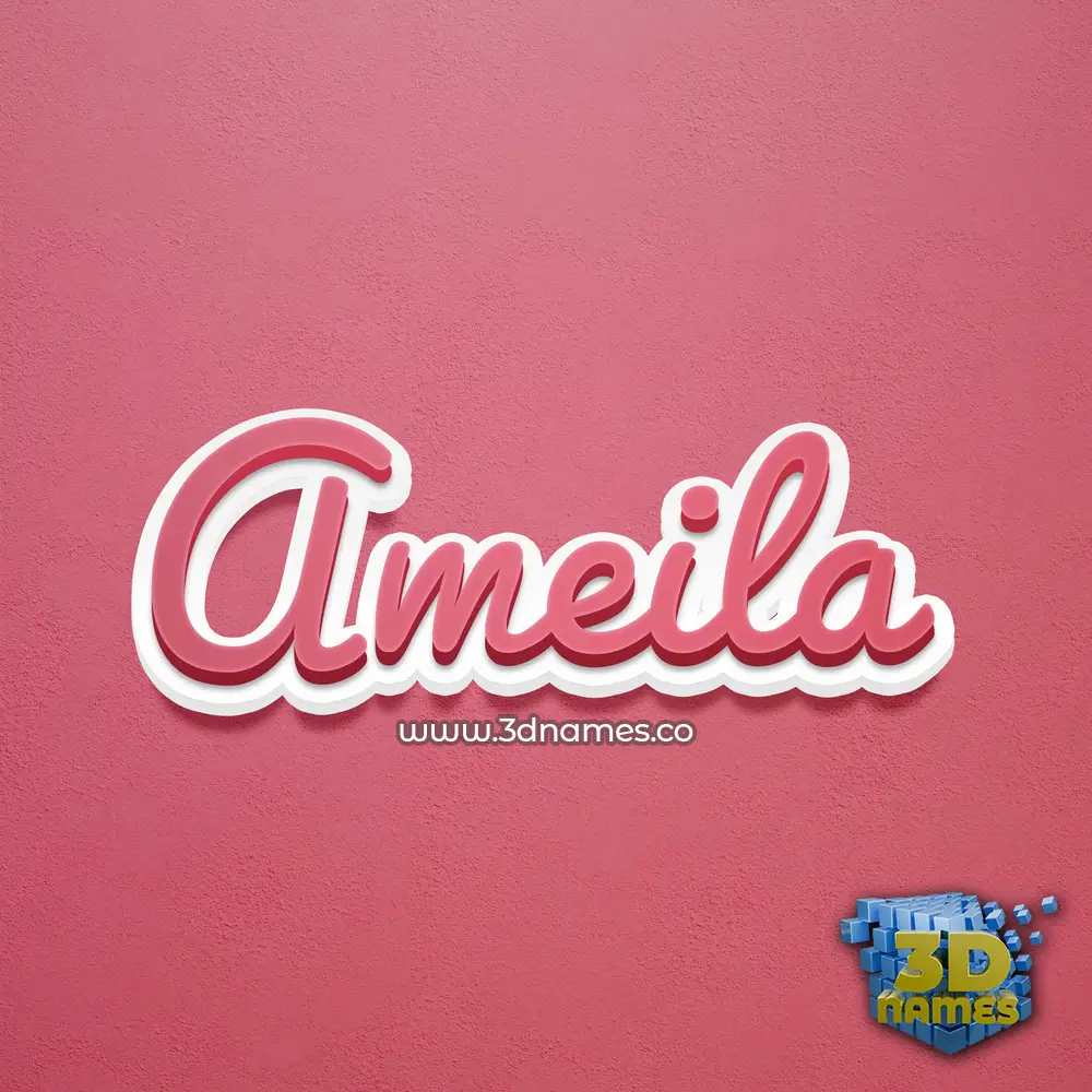 ameila in Red Scribble style - 3D name wallpaper