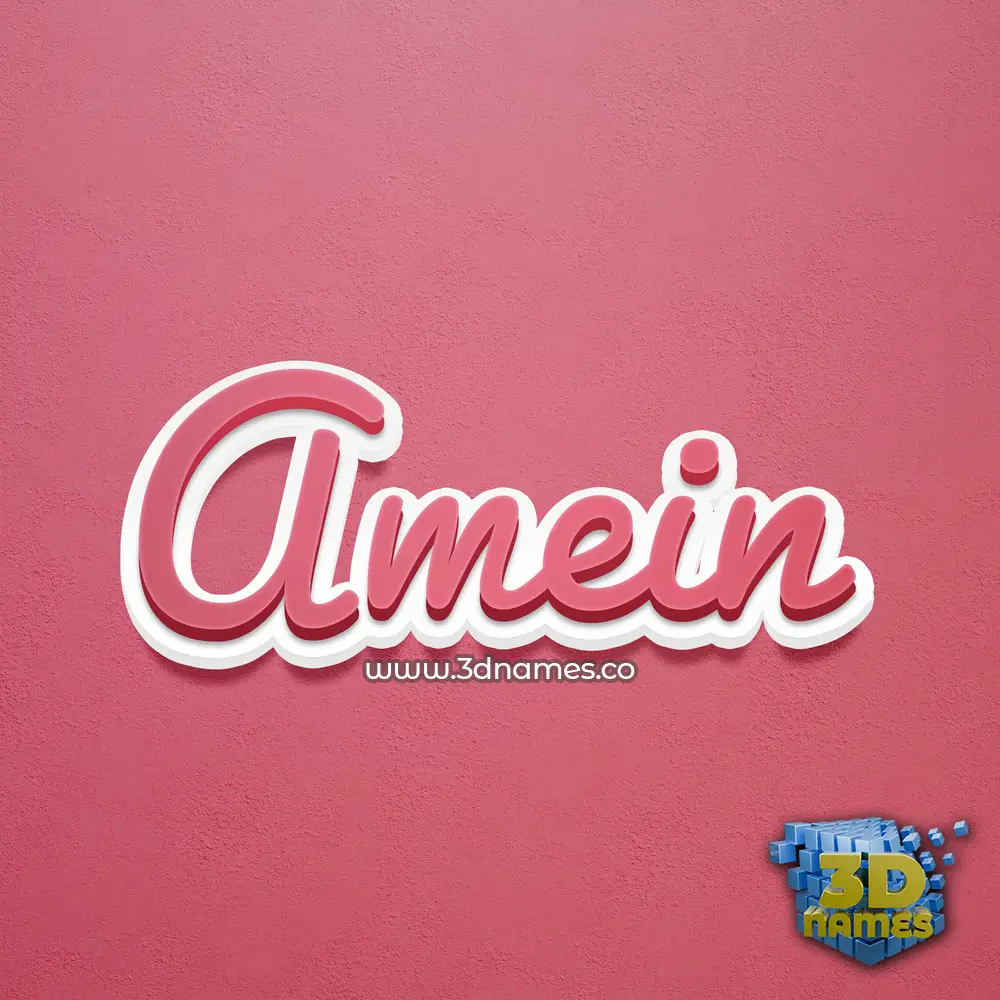 amein in Red Scribble style - 3D name wallpaper