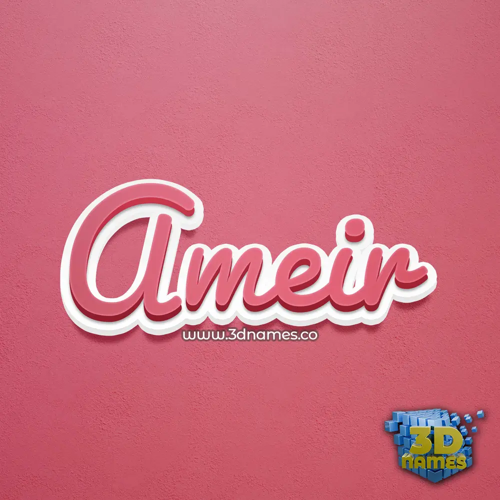 ameir in Red Scribble style - 3D name wallpaper