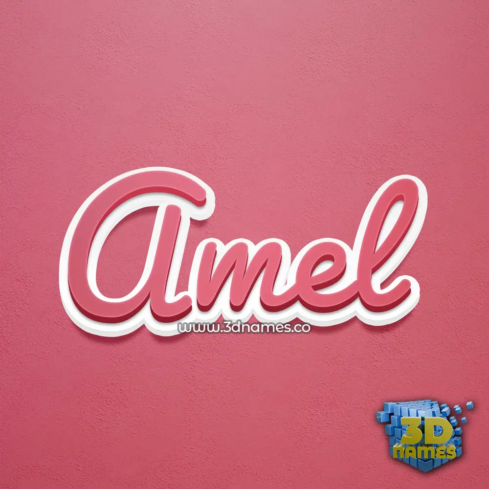 amel in Red Scribble style - 3D name wallpaper