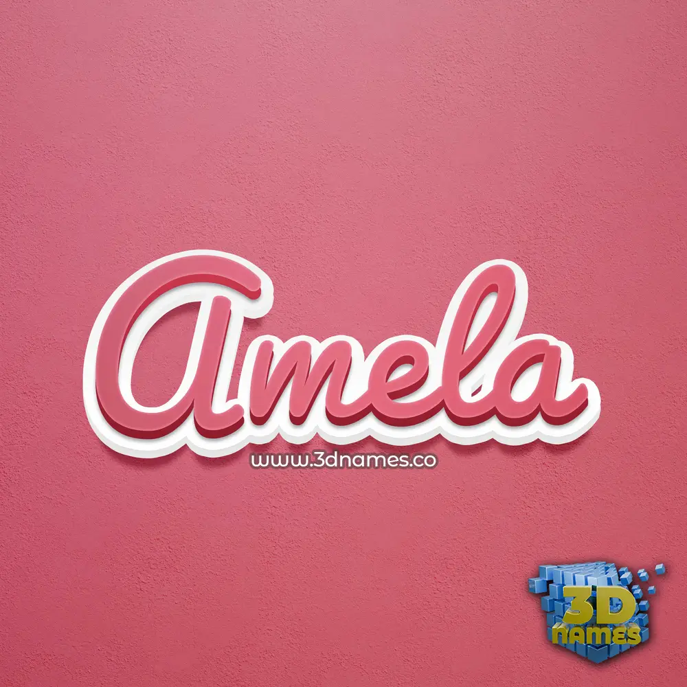 amela in Red Scribble style - 3D name wallpaper