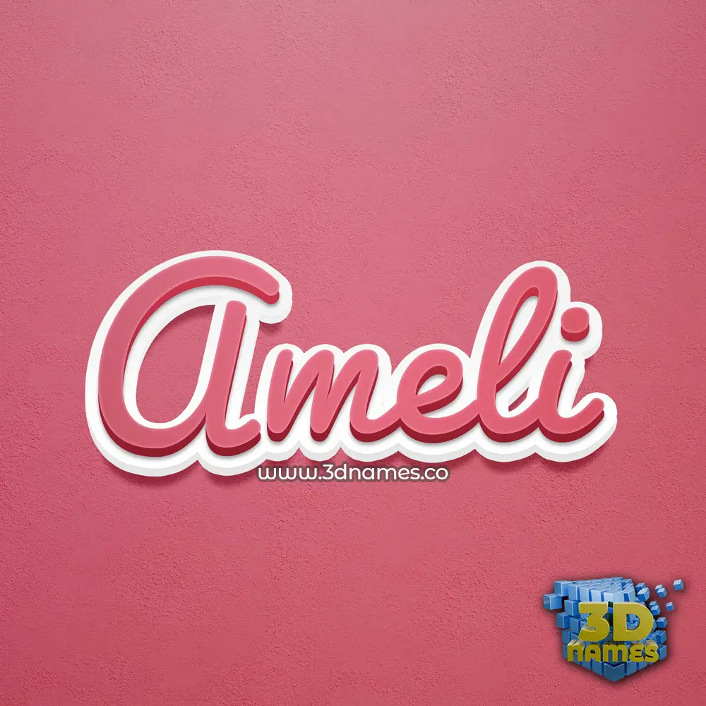 ameli in Red Scribble style - 3D name wallpaper
