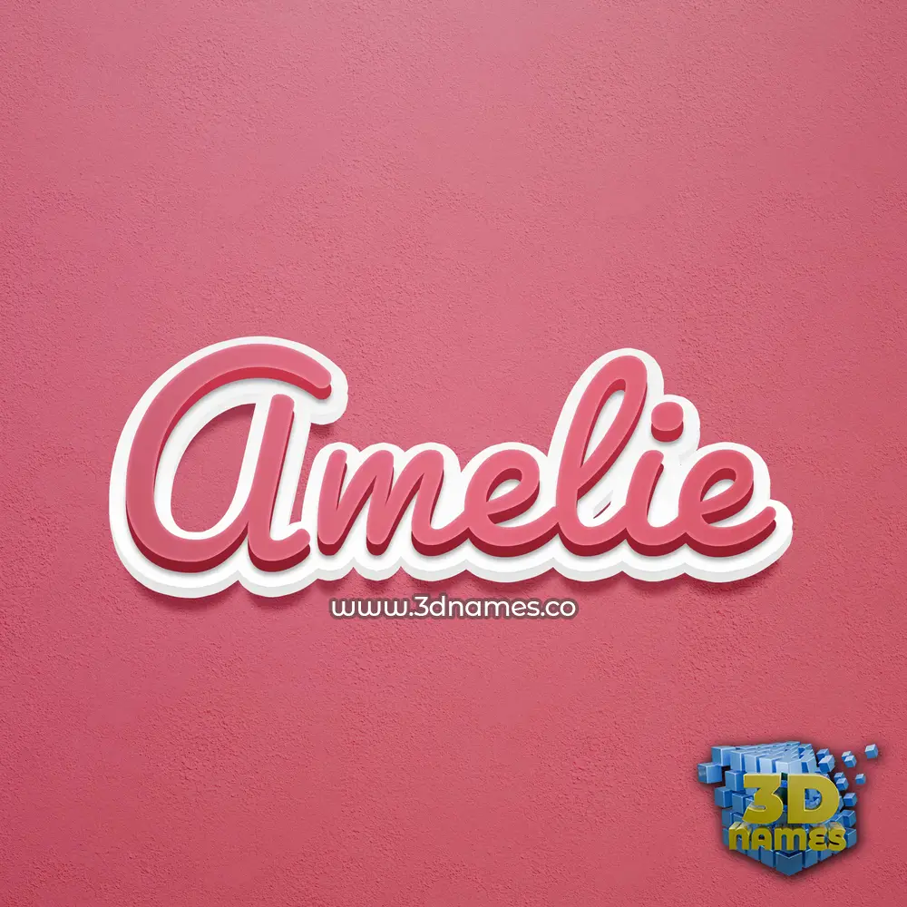 amelie in Red Scribble style - 3D name wallpaper
