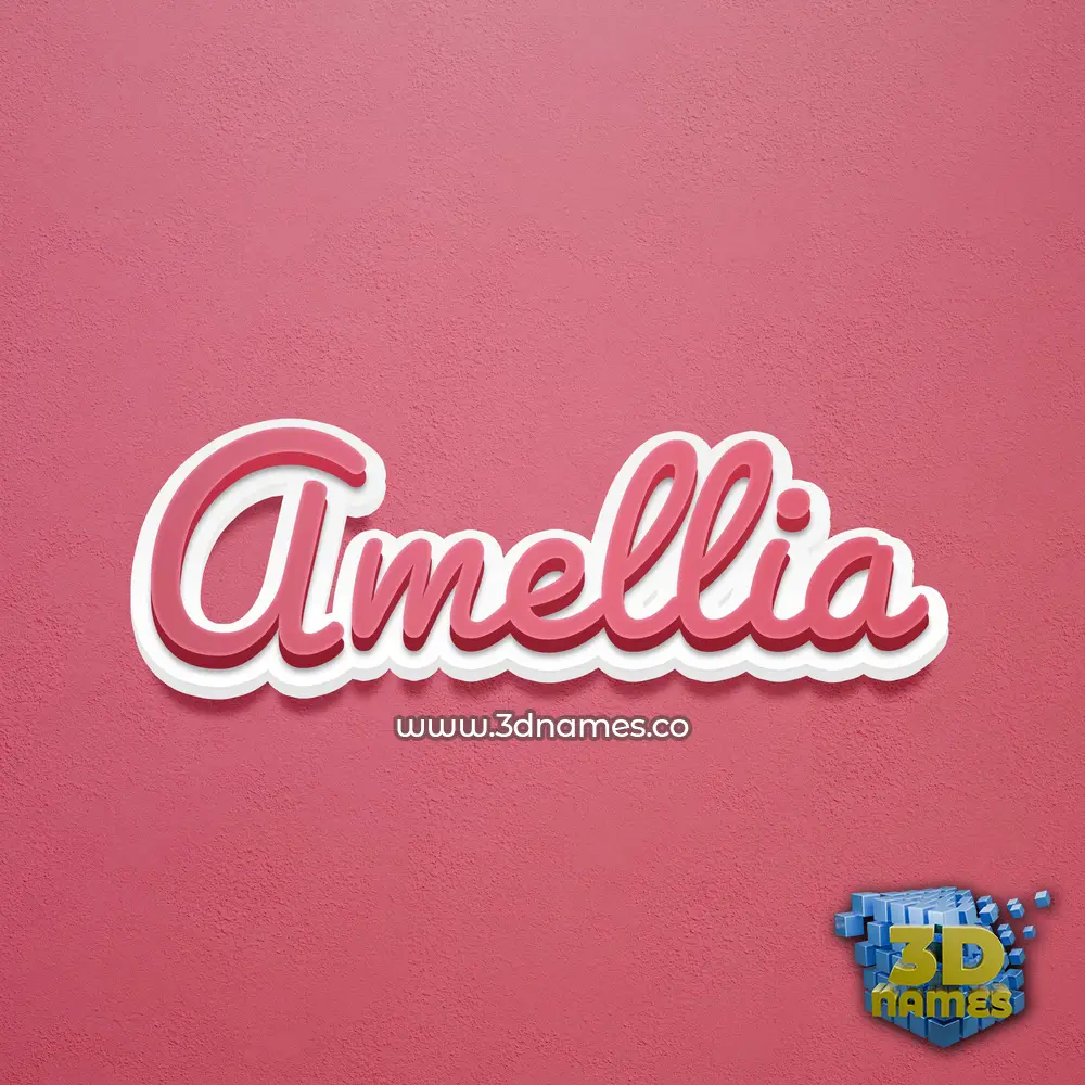 amellia in Red Scribble style - 3D name wallpaper