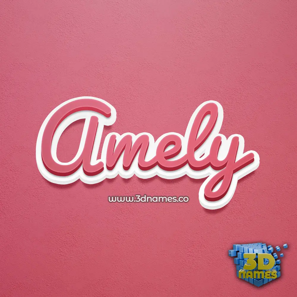 amely in Red Scribble style - 3D name wallpaper