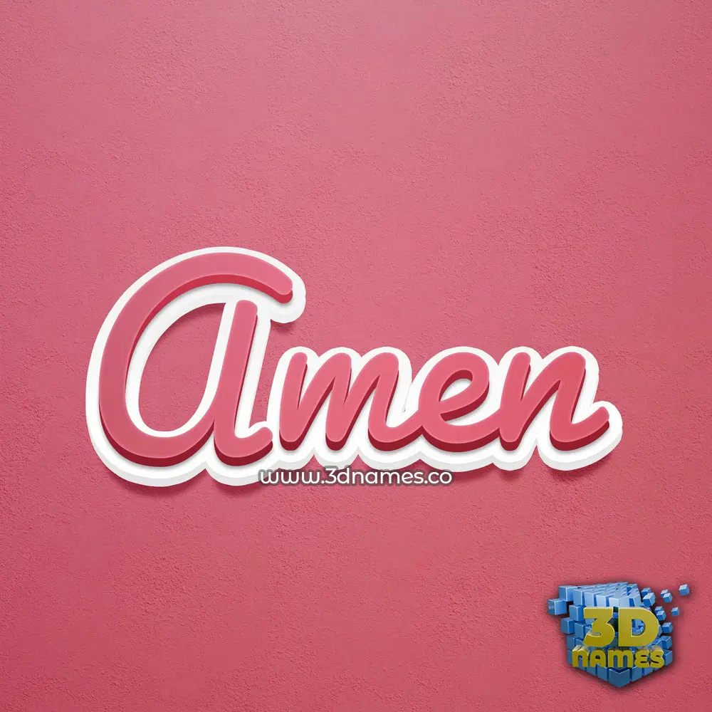 amen in Red Scribble style - 3D name wallpaper