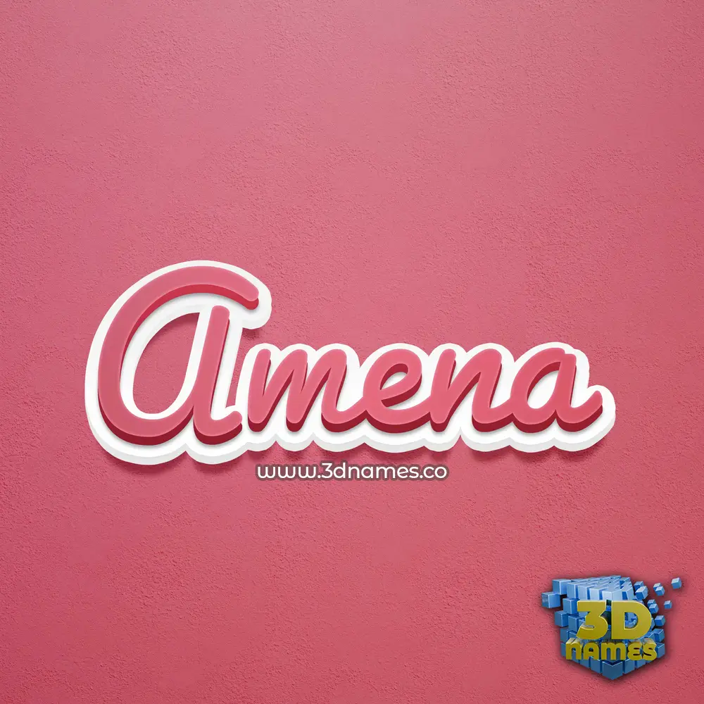 amena in Red Scribble style - 3D name wallpaper