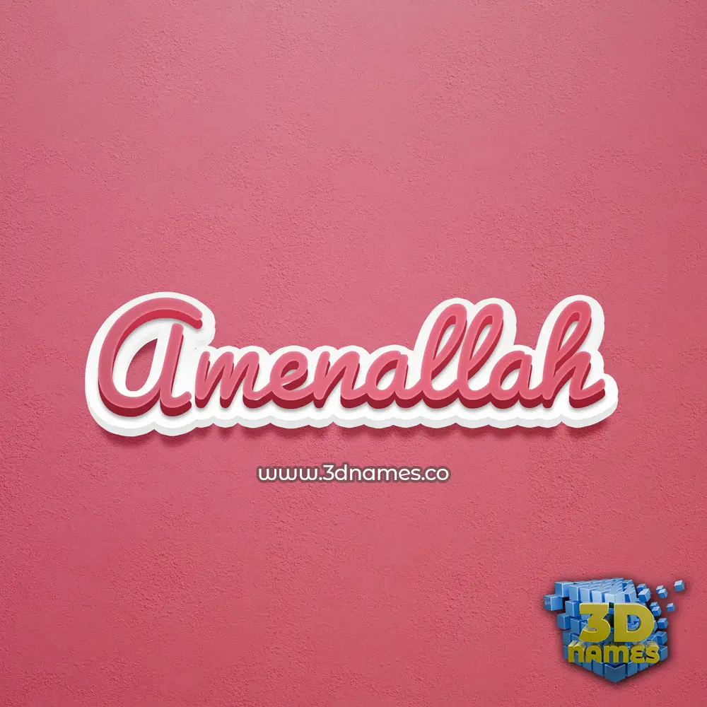 amenallah in Red Scribble style - 3D name wallpaper