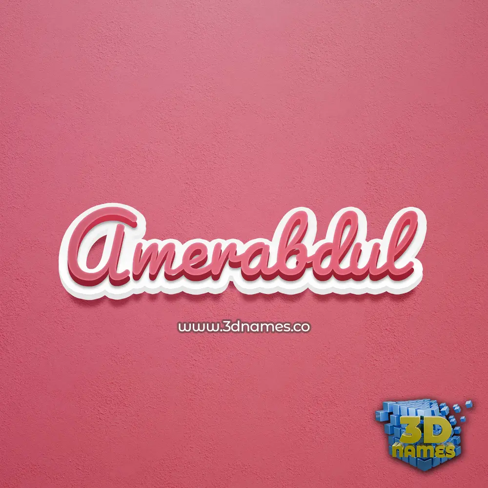 amerabdul in Red Scribble style - 3D name wallpaper