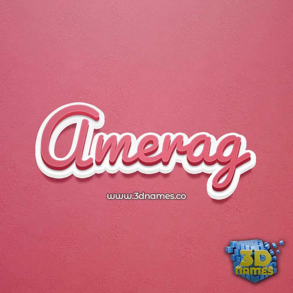 amerag in Red Scribble style - 3D name wallpaper